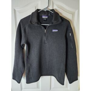Patagonia Better Sweater 1/4 Zip Knit Fleece Women's Small Black Worn Wear